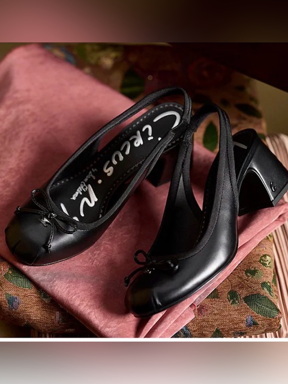 Circus by Sam Edelman Black Slingback Block Heel Pumps